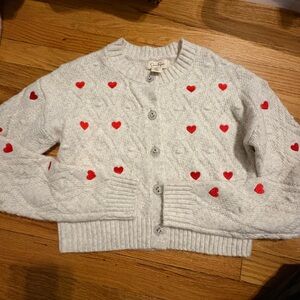 Jessica Simpson Cream Knit Sweater with Silver Brooch